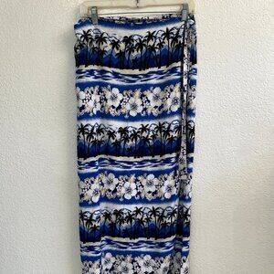 True Wrap Skirt Maxi Tropical Blue Beach Resort Cruise Blue One Size